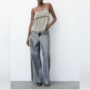 Zara limited edition lingerie style top